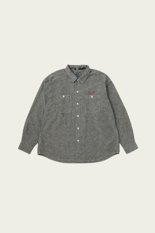 (I.C.T.) Lumber Chambray L/S - Black made by Visvim
