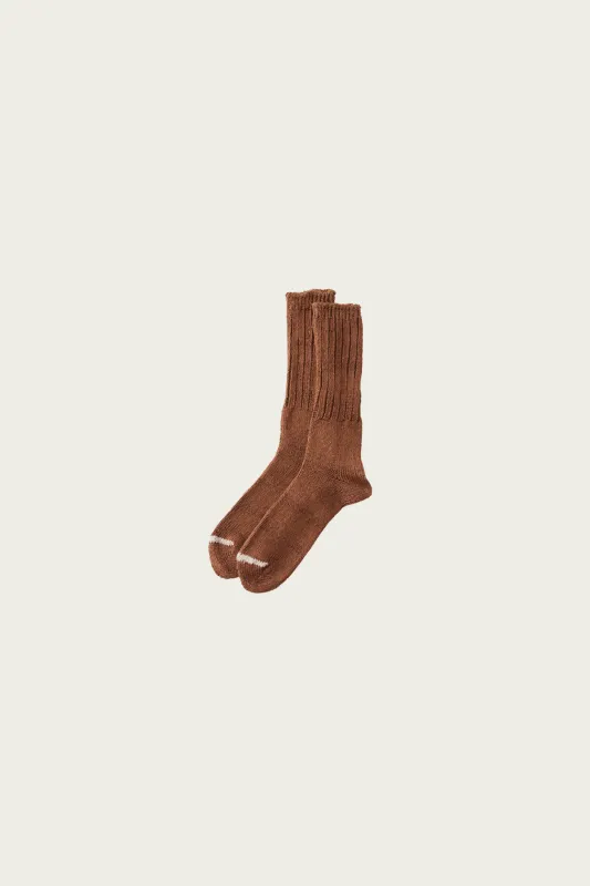 Linen Low Gauge Socks - Brown made by Confect by Nestrobe