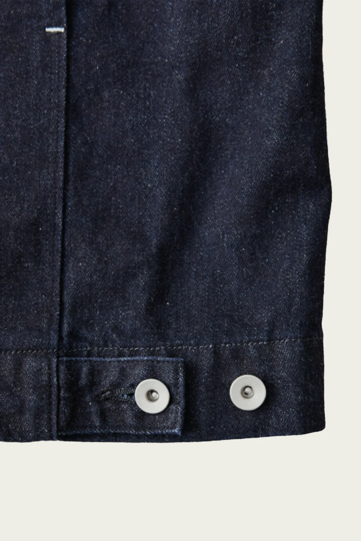 Upcyclino Skewed Denim Back Tuck Jacket - Indigo Blue sold by Canoe Club product image thumbnail 3