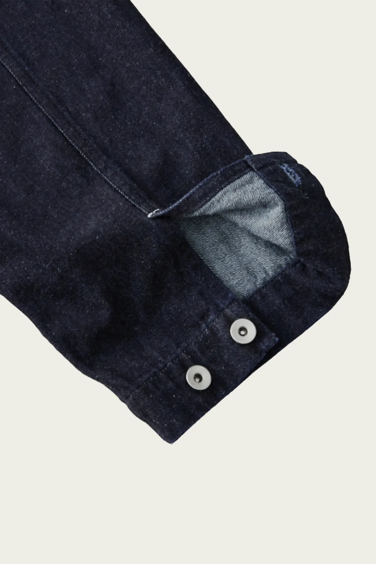 Upcyclino Skewed Denim Back Tuck Jacket - Indigo Blue sold by Canoe Club product image thumbnail 4
