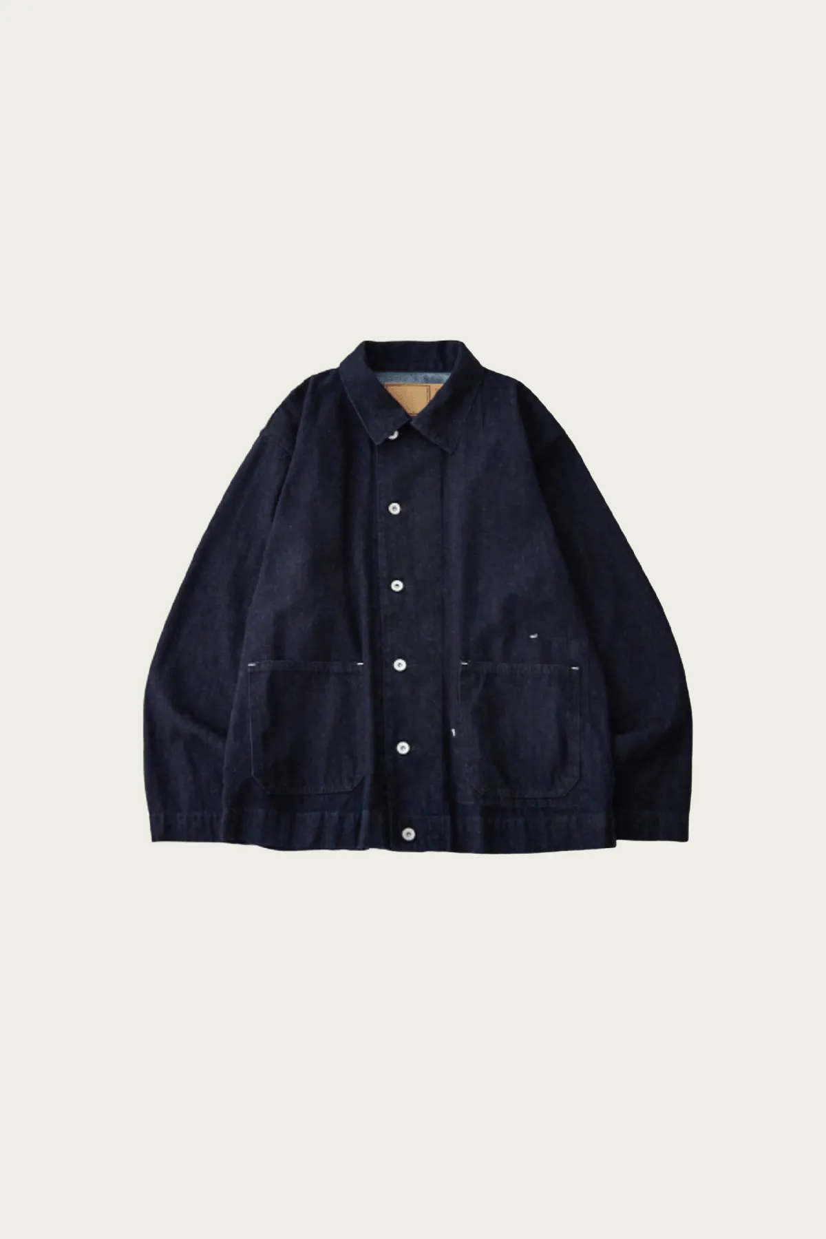 Upcyclino Skewed Denim Back Tuck Jacket - Indigo Blue sold by Canoe Club