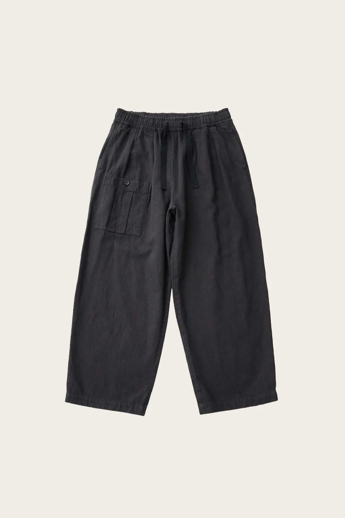 Silk Linen Cotton Nep Easy Work Trouser - Black sold by Canoe Club