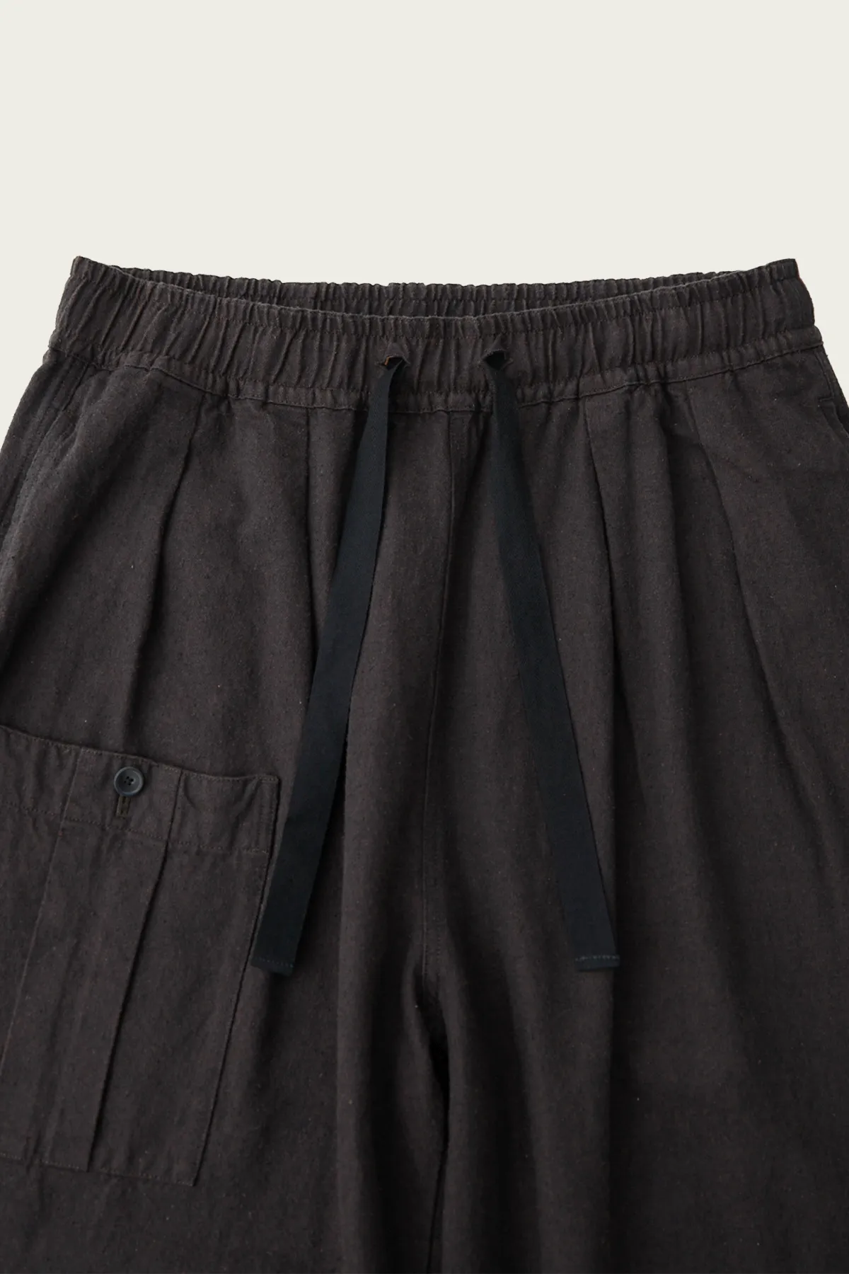 Silk Linen Cotton Nep Easy Work Trouser - Black sold by Canoe Club product image thumbnail 3