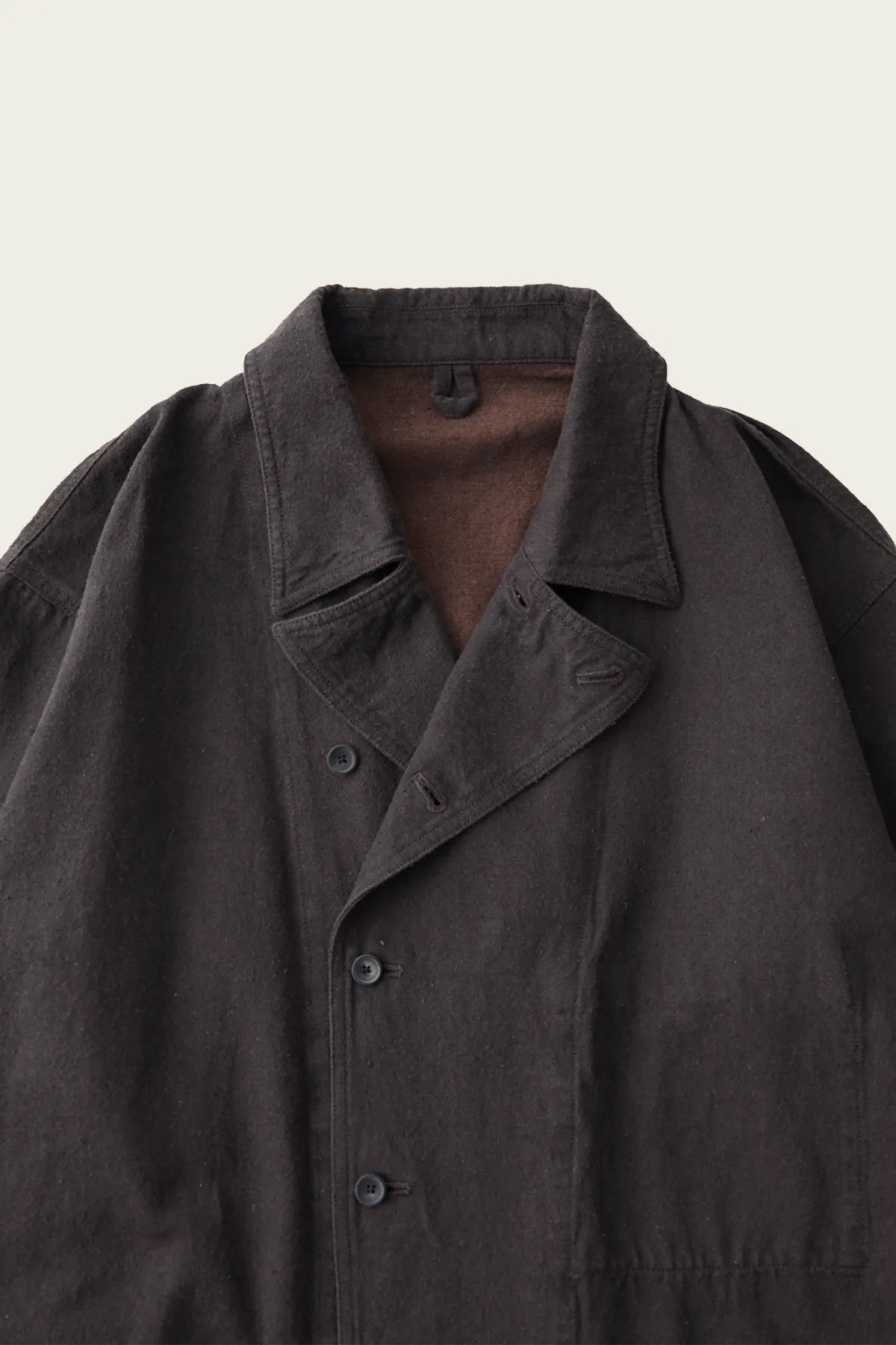 Silk Linen Cotton Nep Shirt Jacket - Brown sold by Canoe Club product image thumbnail 2