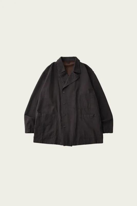 Silk Linen Cotton Nep Shirt Jacket - Brown made by Confect by Nestrobe