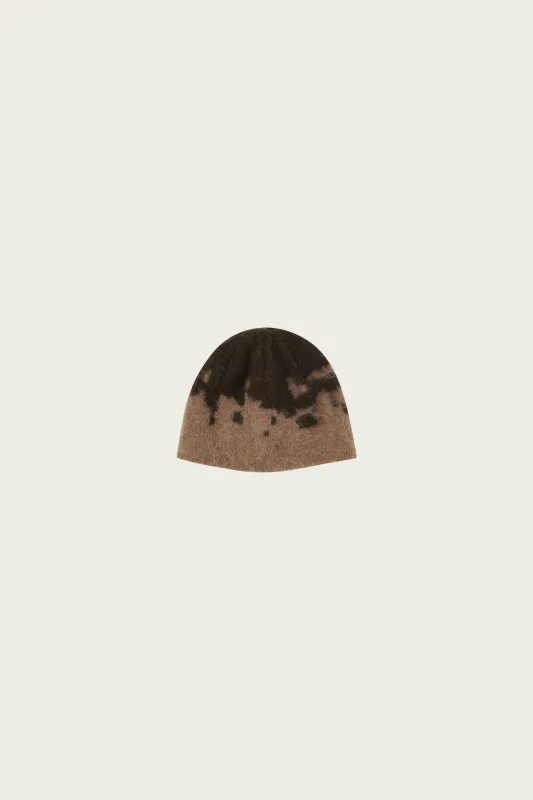 Mohair Splatter Beanie - Taupe Splatter made by Gramicci