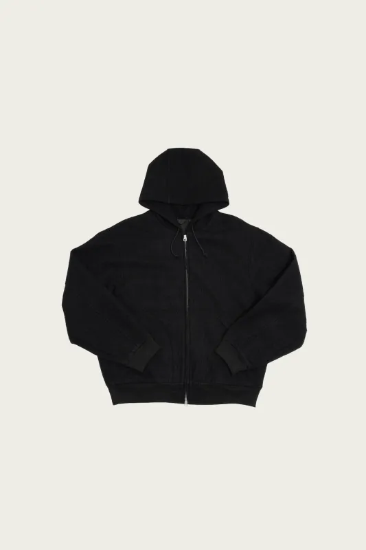 Parka - Black Piece Dyed Wool Twill made by James Coward