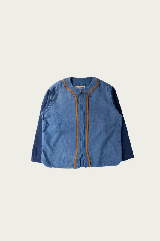 Twilight League Zip Shirt - Worn Blue made by Canoe Club