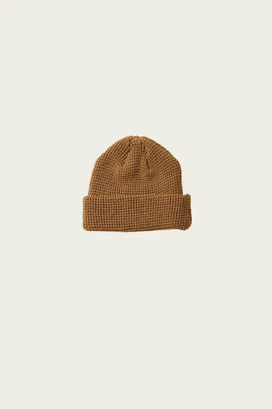 Waffle Watch Cap - Tan Brown made by ROTOTO