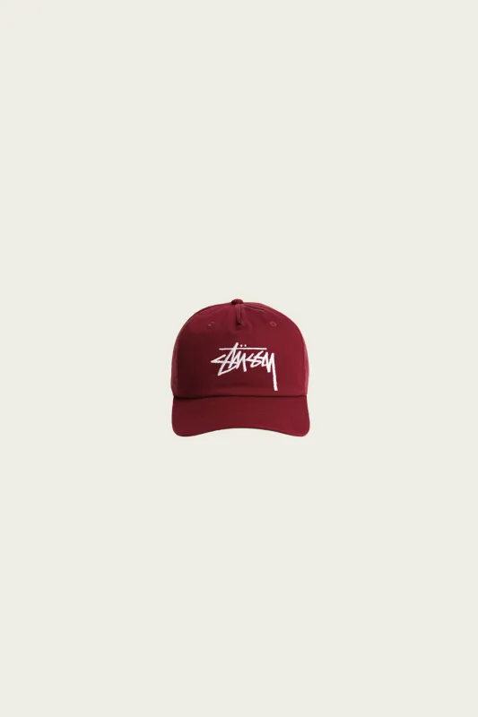 Big Stock Mid Depth Cap - Crimson made by Stussy