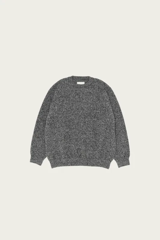 Raglan Crew Neck Knit - Black & Gray made by Yoko Sakamoto