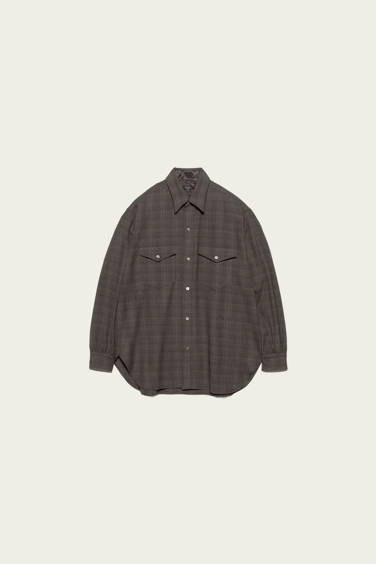 Regular Collar Wool Plaid Shirt - Charcoal sold by Canoe Club