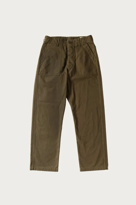 Herringbone Vintage Fit Fatigue Pants - Army Green made by orSlow