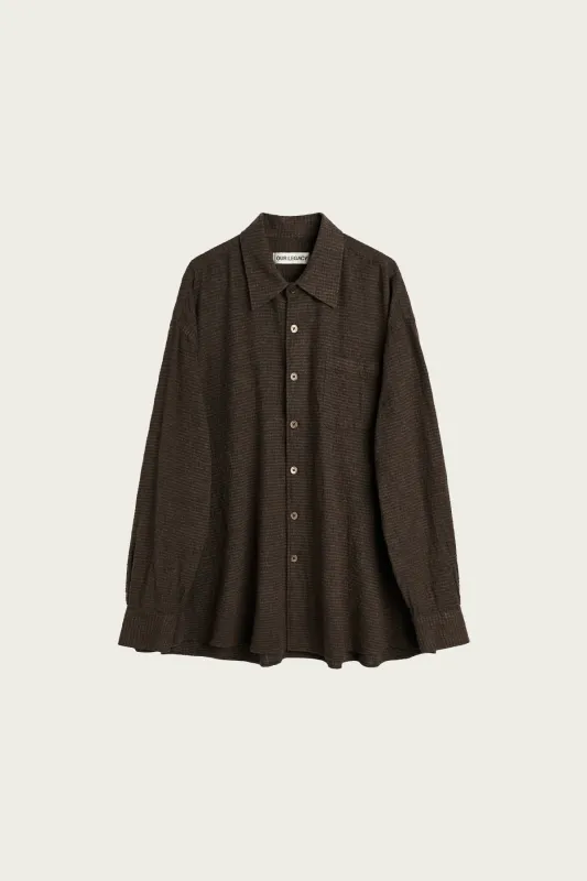 Borrowed Shirt - Truffle Grid Check Cloth made by Our Legacy