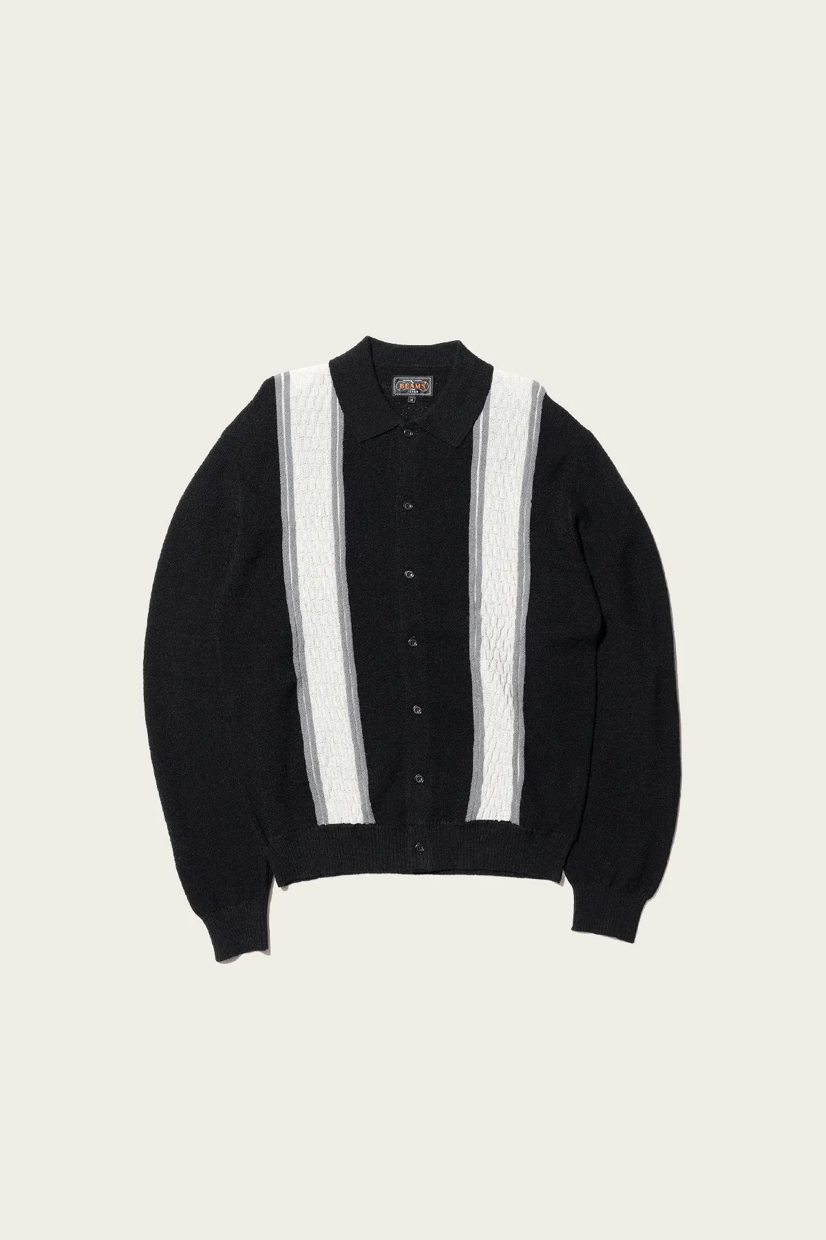 Knit Polo Stripe - Black sold by Canoe Club