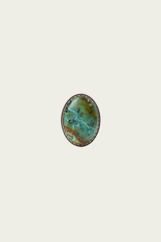 Natural Stone Bandana Slider Ring - Turquoise/RRL Antique Silver made by RRL