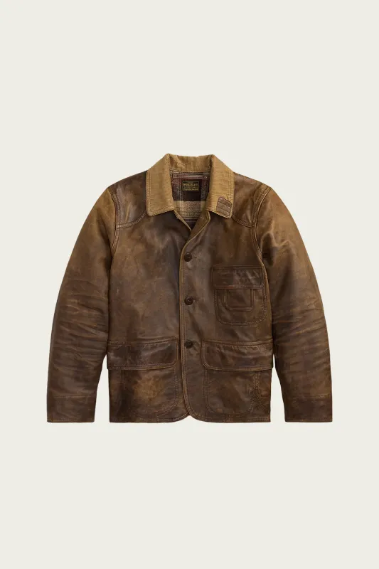 Leather Libby Moto Jacket - Vintage Brown made by RRL