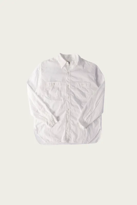 Relaxed Fit White Chambray Work Shirt - White made by orSlow