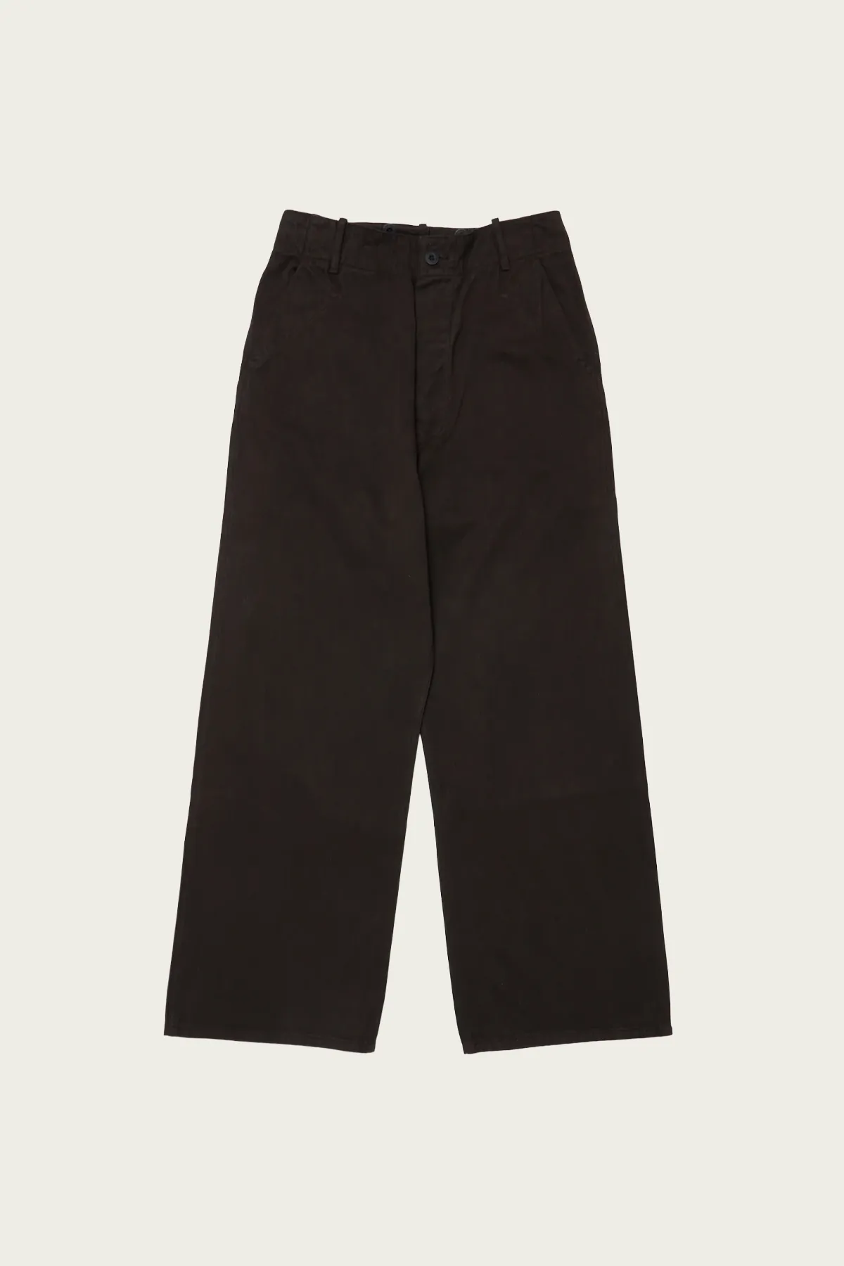 Lot. 223 British Work Trousers - Mud Dyed Brown sold by Canoe Club