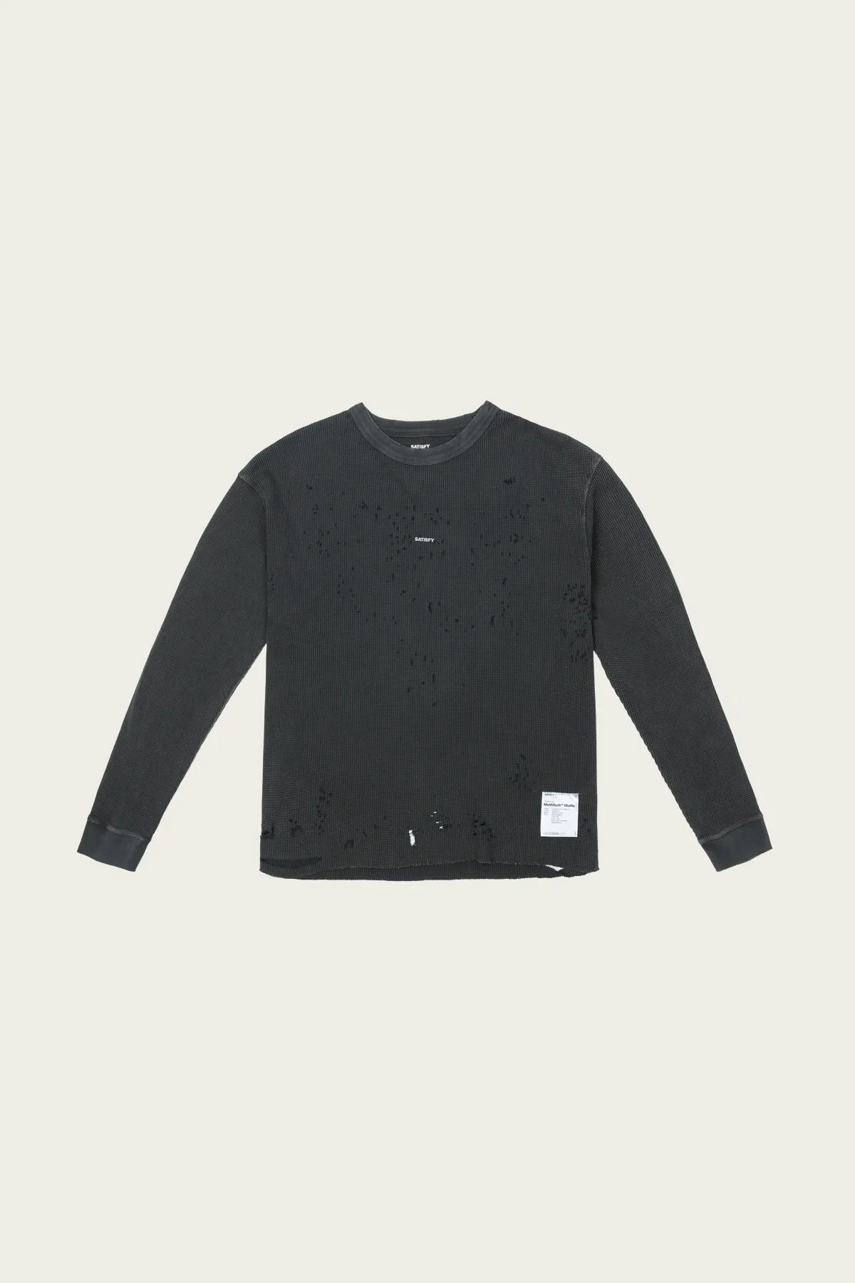 MothTech Waffle Long Tee - Aged Black sold by Canoe Club