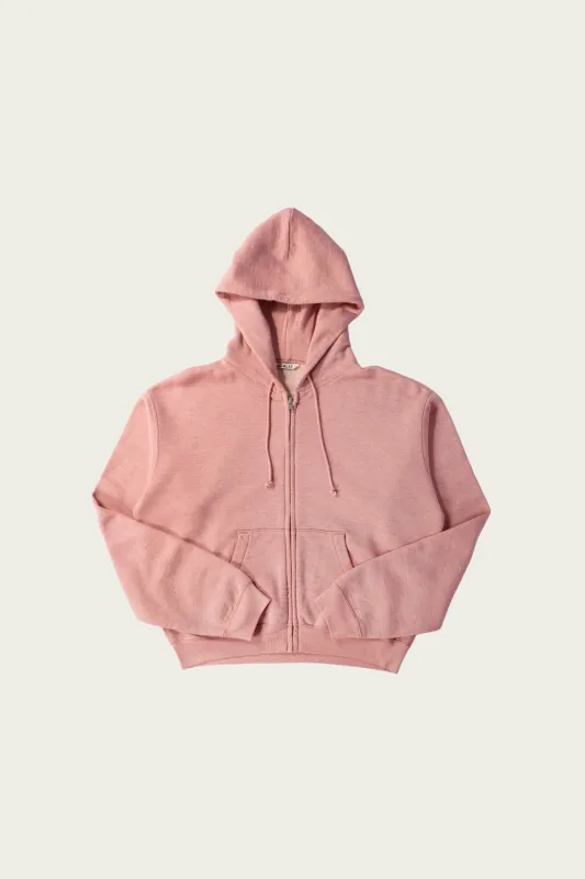 High-Twist Compact Sweat Zip Parka - Top Pink made by Auralee
