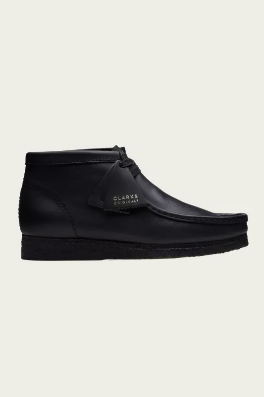 Wallabee Boot - Black Leather made by Clarks