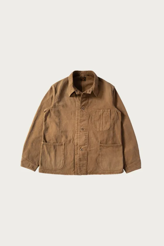 orSlow x Canoe Club 40's Coverall Jacket - Walnut Brown Herringbone Twill made by orSlow
