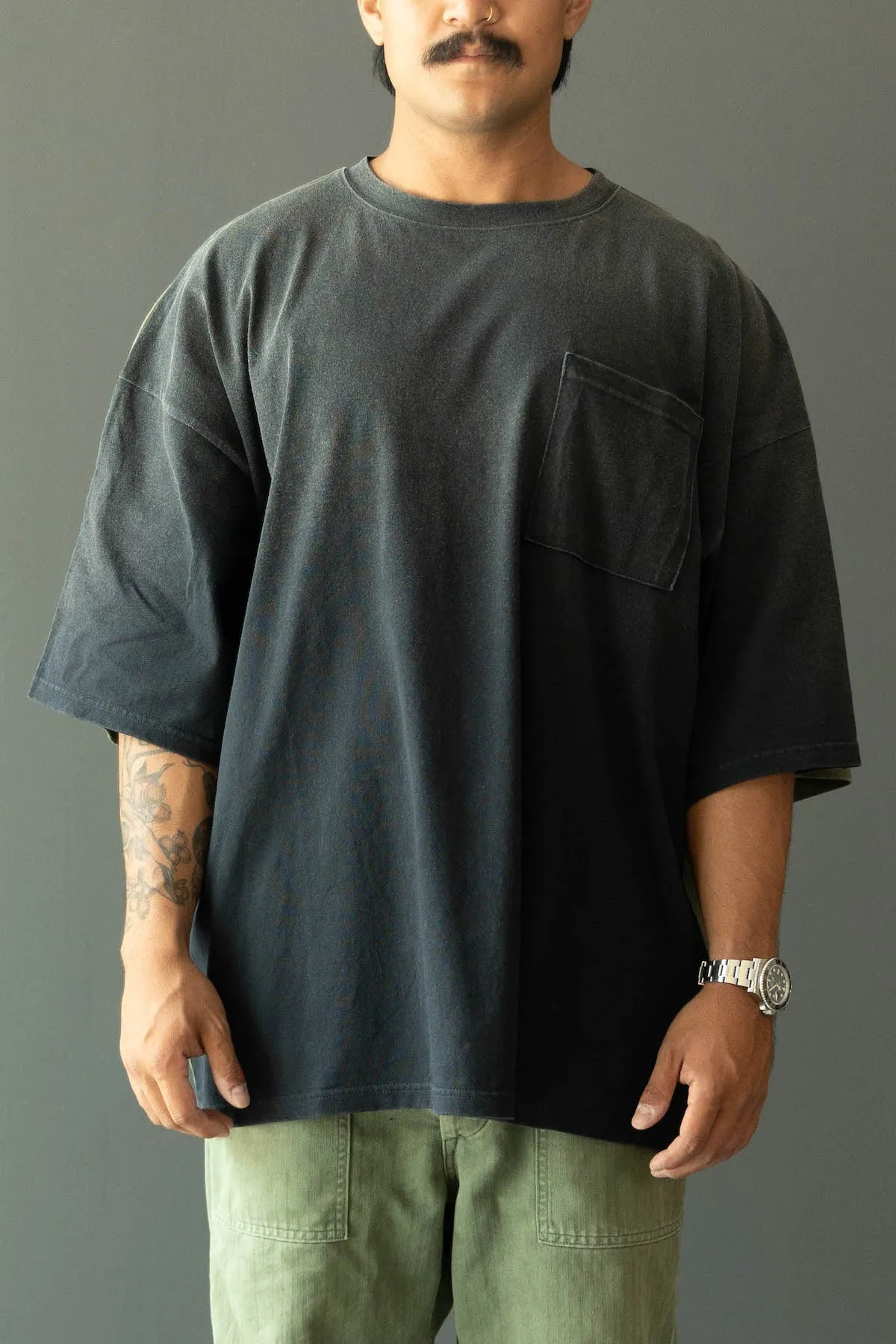 Jersey 2TONES BIG Pocket TEE (BONE) - Black/Khaki sold by Canoe Club product image thumbnail 2