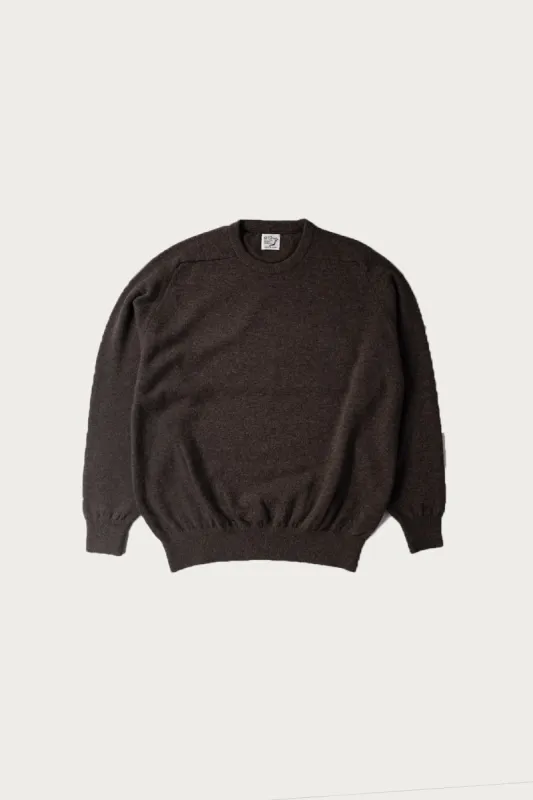 Simple Crew Neck Sweater Crafted in Japan - Brown sold by Canoe Club