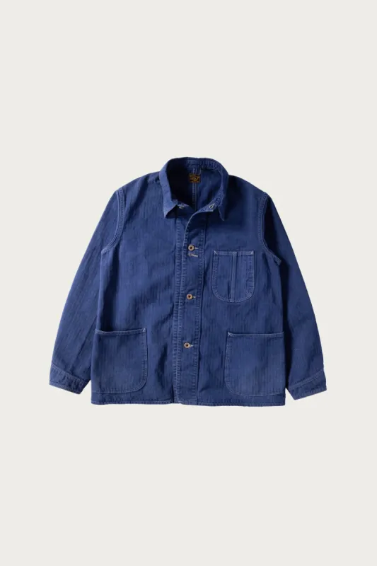 orSlow x Canoe Club 40s Coverall Jacket - French Blue Herringbone Twill made by orSlow