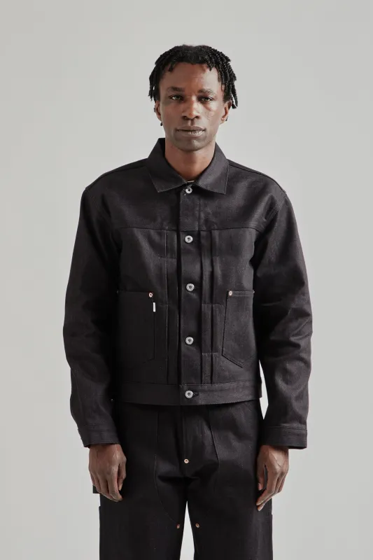 Twisted Heather Denim Jacket - Red/Black sold by Wallace Mercantile