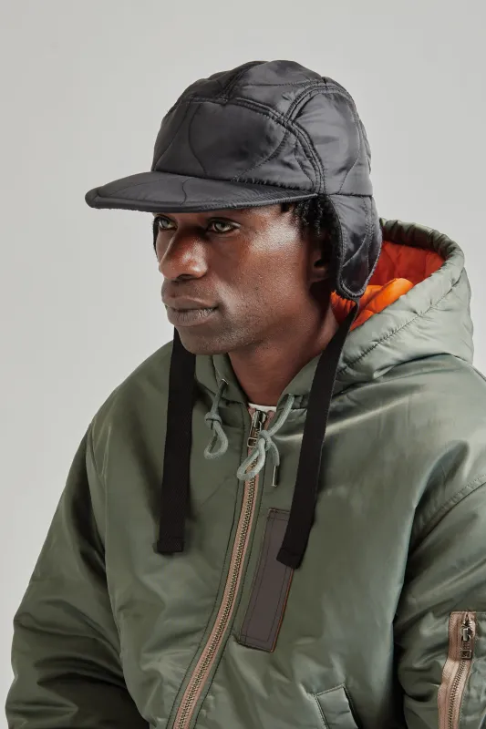 Halfmoon Cap W/ Ears - Black sold by Wallace Mercantile