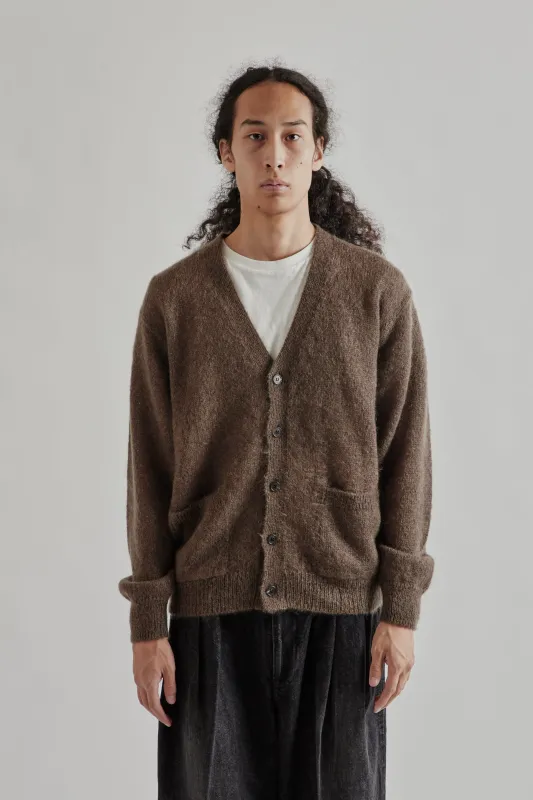 Pure Mohair V Cardigan - Olive sold by Wallace Mercantile