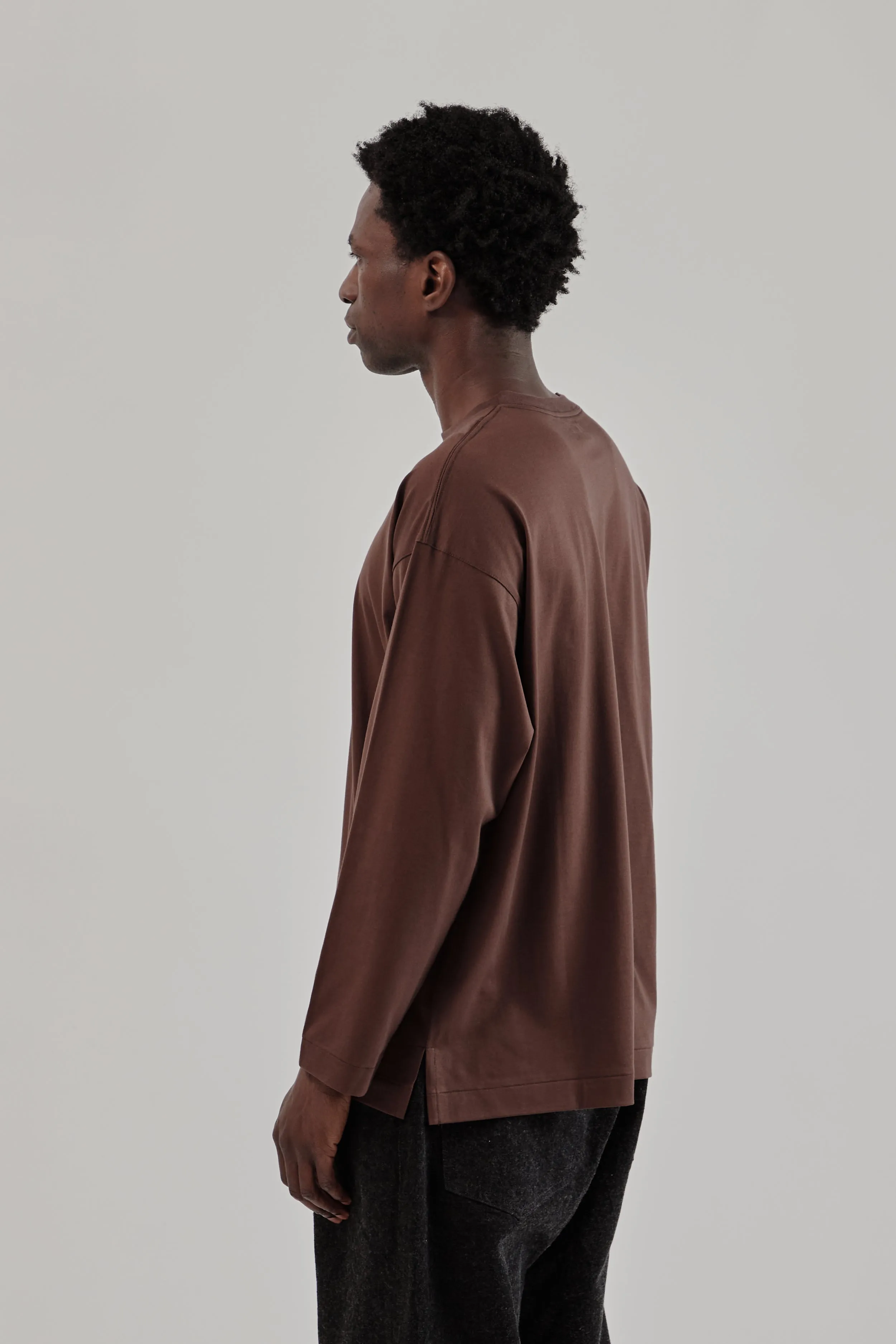 Suvin Cotton Suede Tenjiku Long Sleeve Tee - Brown sold by Wallace Mercantile product image thumbnail 5