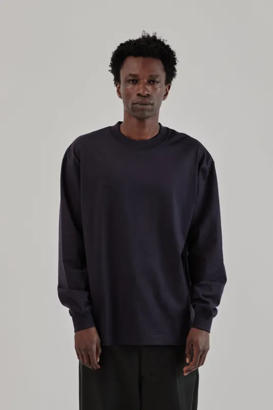 Suvin Supima Tube Long Sleeve Tee Heavy - Dark Navy made by Kaptain Sunshine
