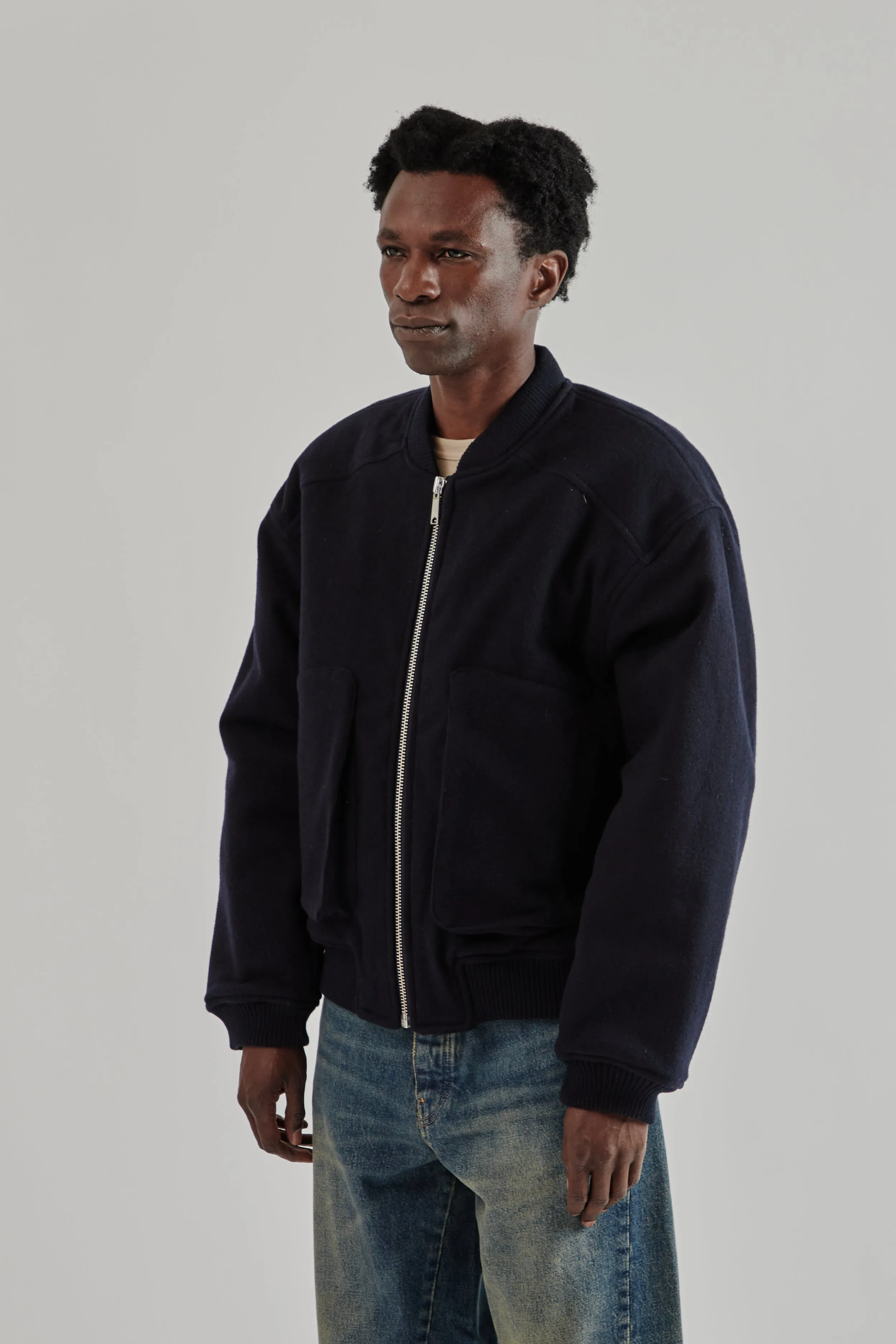 Wool Bomber - Navy sold by Wallace Mercantile product image thumbnail 4