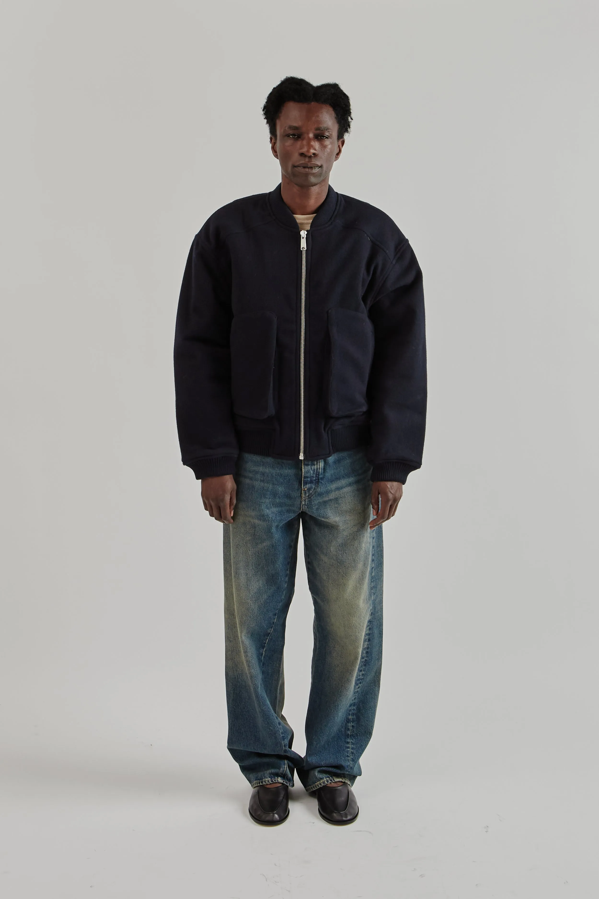 Wool Bomber - Navy sold by Wallace Mercantile product image thumbnail 3