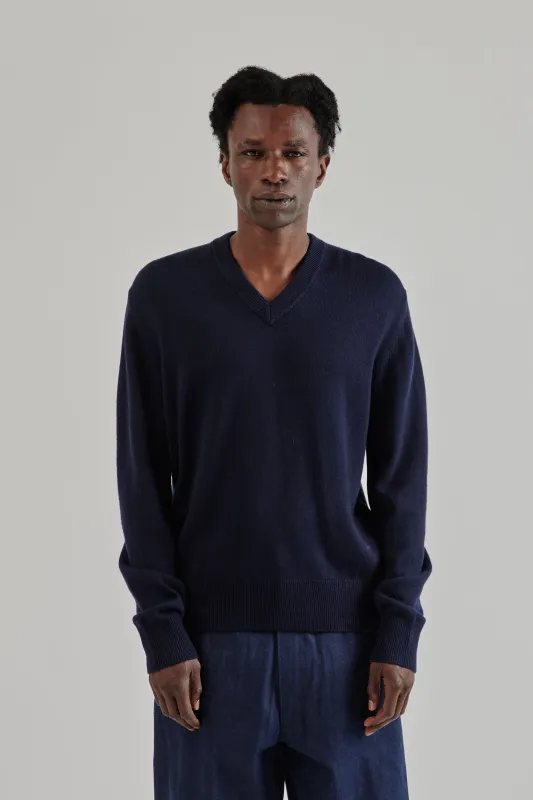 Moon Merino V Neck - Navy sold by Wallace Mercantile