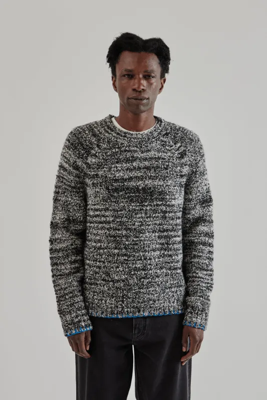 Frederik Contrast Sweater - Antracite Mouline made by Sunflower