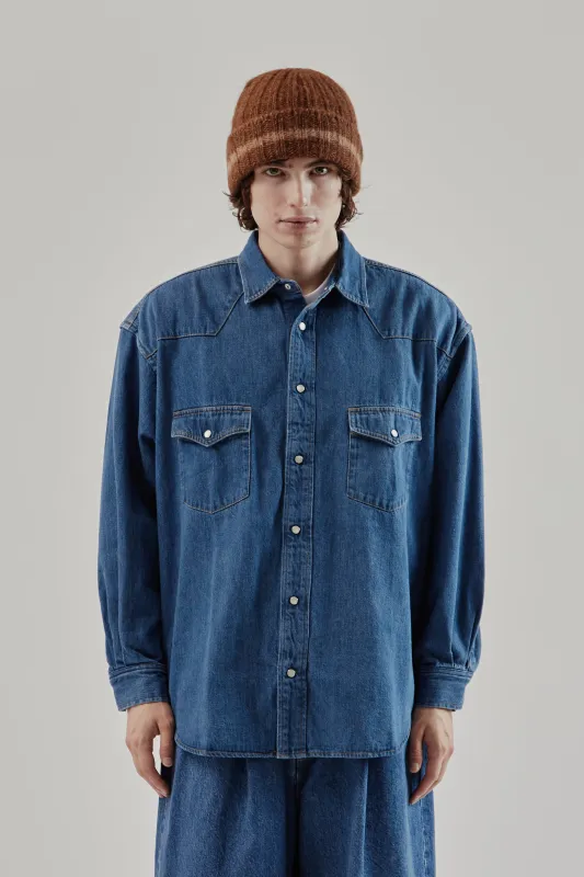 Western Shirt - Indigo sold by Wallace Mercantile