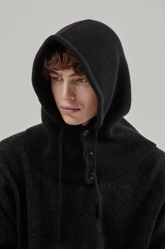 Merino Wool Knit Balaclava - Black made by FrizmWORKS