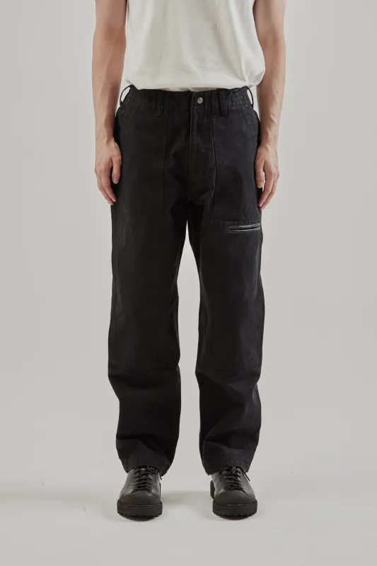 Heavy Canvas Destroyed Double Knee Pants - Black sold by Wallace Mercantile