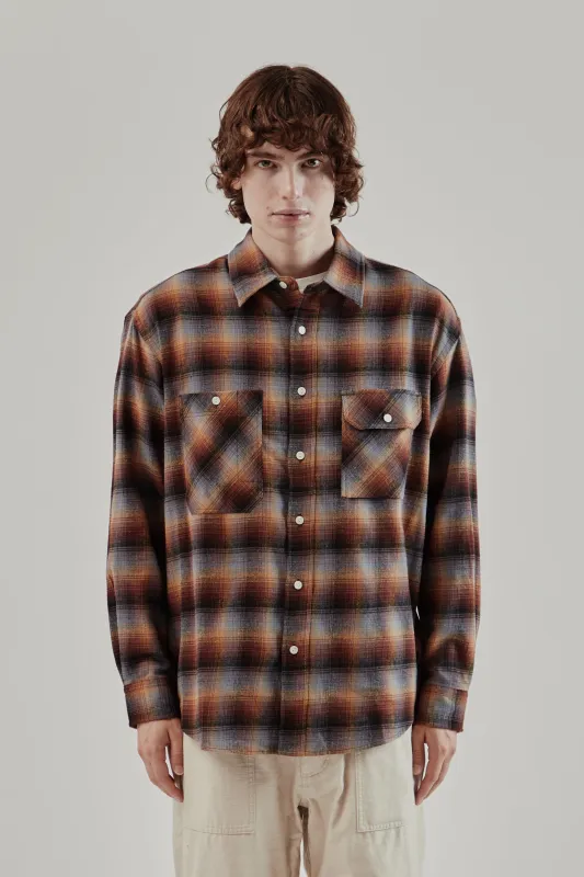 Flannel Check Work Shirt - Brown Sky sold by Wallace Mercantile