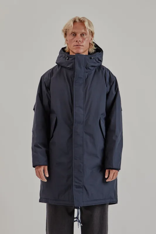 Gore-Tex Long Down Coat - Navy made by Wallace Mercantile