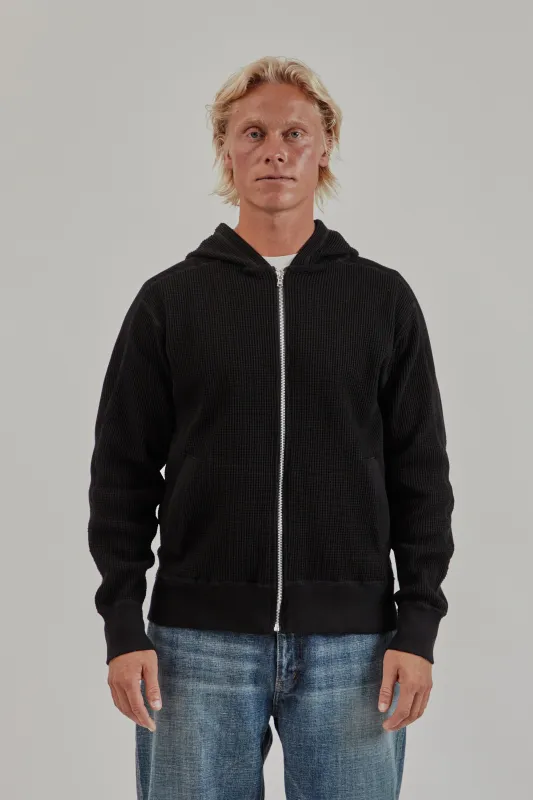 Zip-Up Thermal Hoodie - Black made by Nanamica