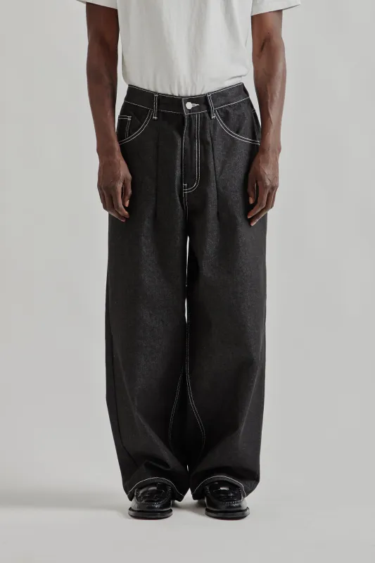 Raw Denim Balloon Jeans - Black Raw Denim made by Estudio Niksen