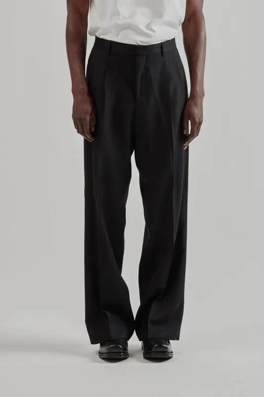 Wide Pleated Trouser - Black sold by Wallace Mercantile