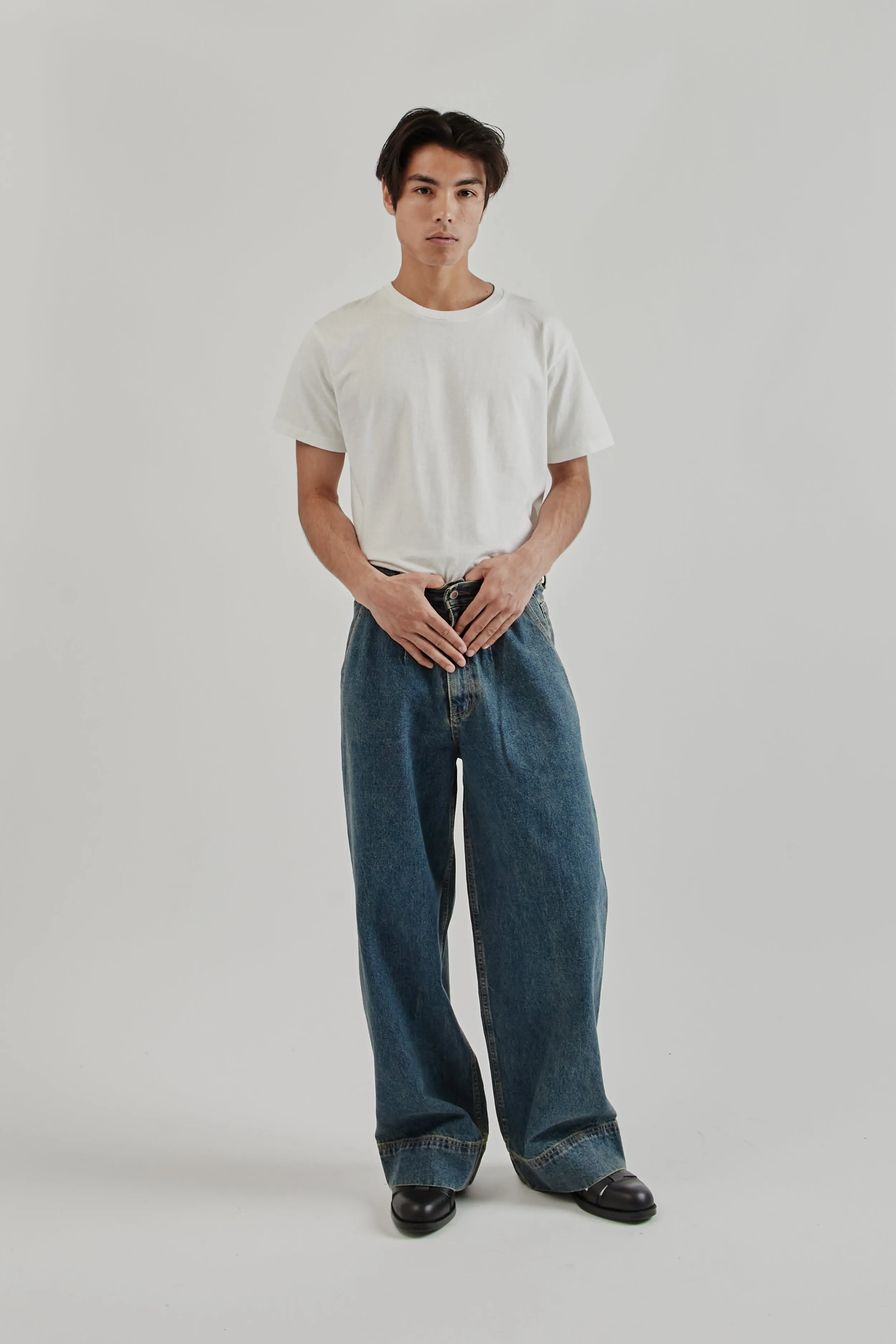 Big Hem Denim Jeans - Blue Wash sold by Wallace Mercantile product image thumbnail 2