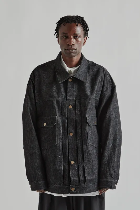 Trucker Jacket - Black Denim One Wash made by Sillage