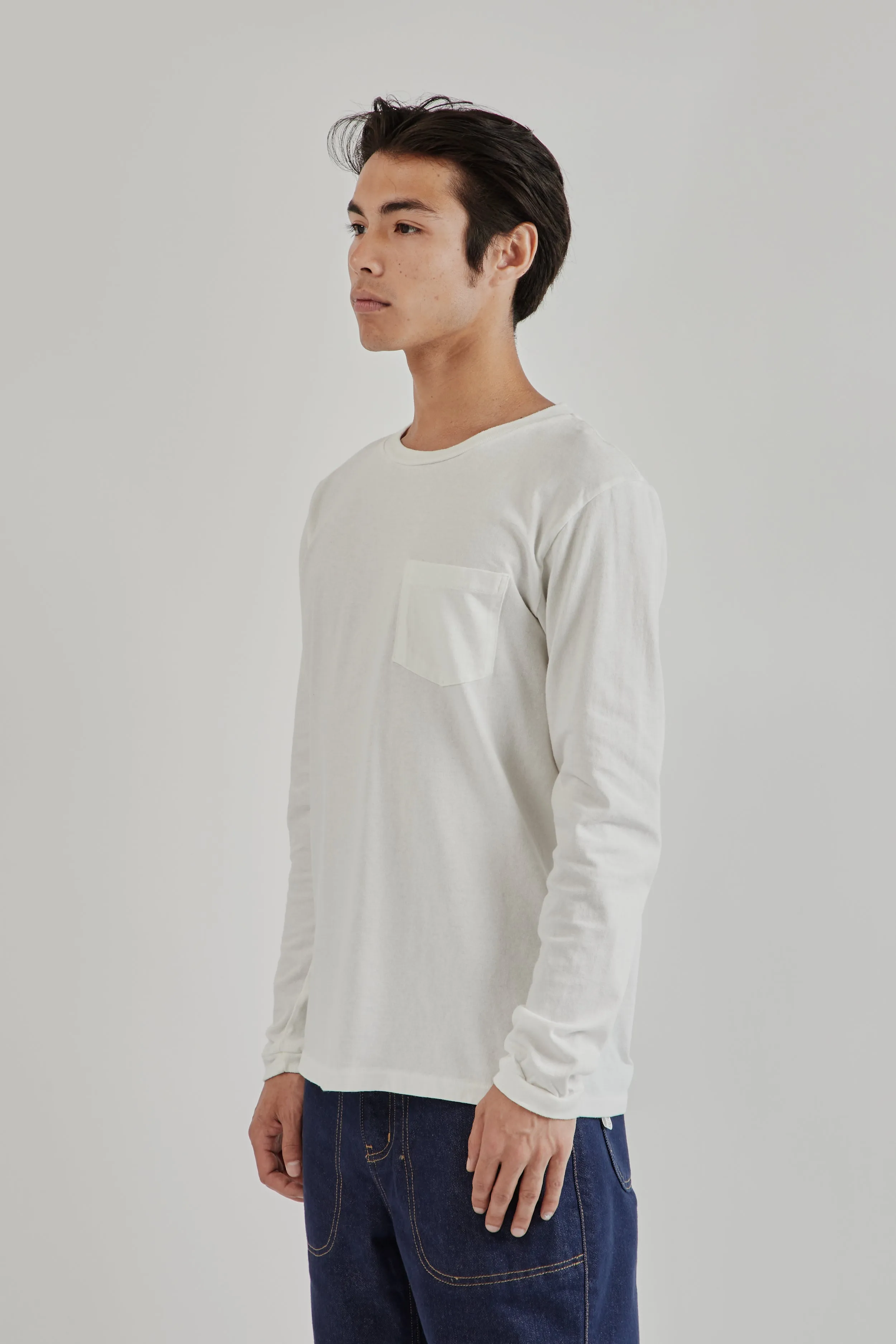 Tubular Crewneck Long Sleeve Pocket Tee - White sold by Wallace Mercantile product image thumbnail 4